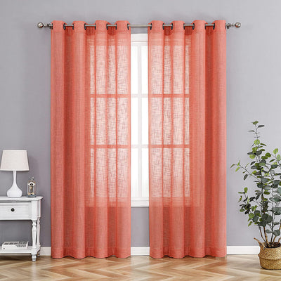 2 of 7:Tranquility Faux Canvas Sheer Grommet Window Panel, 54x84 Inches 