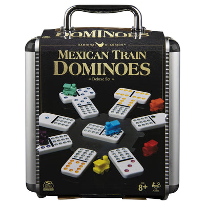 1 of 5:Cardinal Mexican Train Dominoes Deluxe Set With Aluminum Carry Case, Ages Children 8 + 