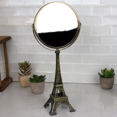 2 of 3:Home Basics Antique French Paris Eiffel Towel Double Sided Cosmetic Mirror, Bronze 