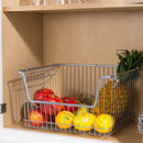 2 of 3:Home Basics Large Powder Coated Steel Wire Storage Basket, Grey 