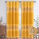 5 of 6:Carmen Damask Embroidered Chevron Design Grommet Window Curtain Panel, 54x84 Inches 