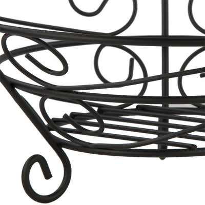 3 of 5:Home Basics Scroll Collection Steel Fruit Basket, Black 