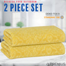 13 of 24:PREMIUS 2 Pack Damask 100% Cotton Yarn Dyed Bath Sheet Towel, 32x64 Inches 