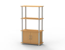 1 of 1:Home Basics 4 Tier Storage Shelf with Cabinet, Natural 