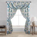 2 of 16:Teagan Floral Printed Crushed Satin Rod Pocket Window Panel and Waterfall Valance Treatments 