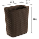 1 of 2:Sterilite Weave 5.8 Gal. Plastic Home/Office Wastebasket Trash Can, Espresso 