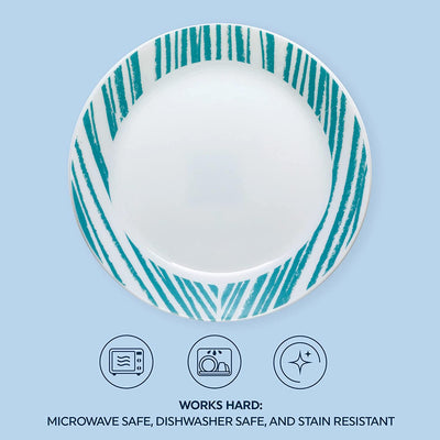 4 of 4:Corelle Everyday Expressions Dining Plates Set, Service for 4, Geometrica 