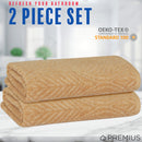 13 of 24:PREMIUS 2 Pack Leaf 100% Cotton Yarn Dyed Hand Towel, 16x28 Inches 