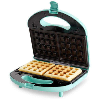 1 of 5:GreenLife Double Electric Ceramic NonStick Waffle Maker, Turquoise 