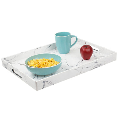 1 of 3:Home Basics Faux Marble Coffee Tray, White, 13x18 Inches 