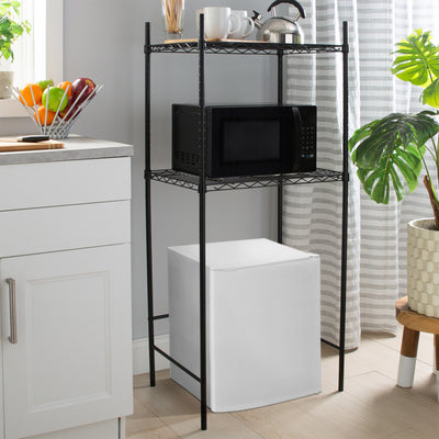 2 of 4:Neu Home Mini Fridge and Microwave Stand in Black 