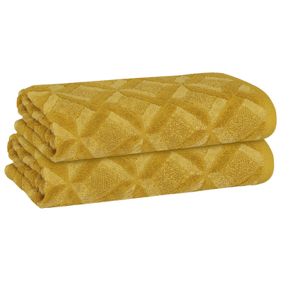 5 of 24:PREMIUS 2 Pack Geo 100% Cotton Yarn Dyed Bath Sheet Towel, 32x64 Inches 