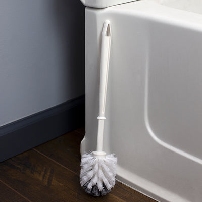 4 of 4:Home Basics Escobilla de baño de plástico, color blanco 