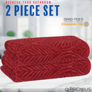 24 of 24:Serviette de bain PREMIUS en fil de coton teint, motif feuilles, 27 x 54 pouces 