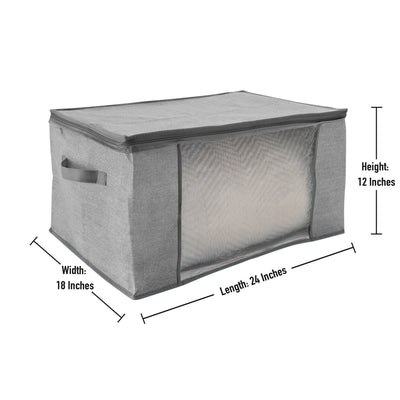2 of 4:Lot de 2 sacs de rangement pour couvertures Simplify, gris chiné 