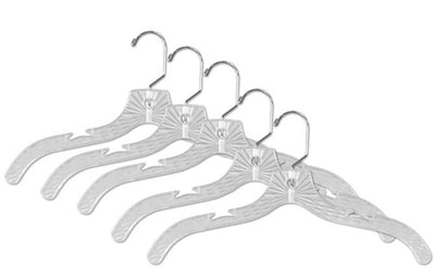 1 of 6:Cintres en plastique cristal Graceful Curve de Home Basics (lot de 5), transparents 