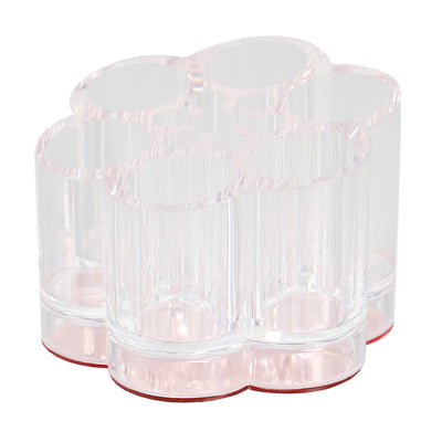 3 of 5:Organizador de cosméticos redondo de plástico con fondo de rosa Home Basics 