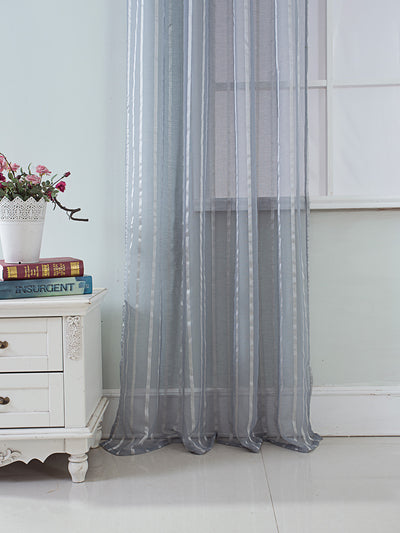 9 of 31:Gretchen Striped Rod Pocket Window Panel with Attached Valance, 54x90 Inches 