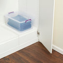 5 of 5:Boîte de rangement Home Basics 30 L avec couvercle verrouillable, transparente 