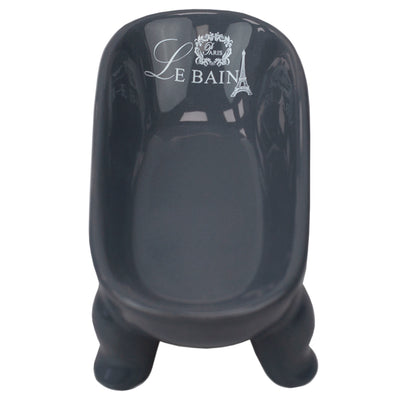 2 of 4:Ensemble d'accessoires de bain en céramique Home Basics Le Bain Paris Tour Eiffel, 4 pièces, gris 