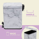 5 of 7:Poubelle rectangulaire Home Basics en faux marbre, 5 litres, marbre blanc 