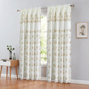 4 of 7:Cheryl Floral Embroidered Window Panel with Attached Valance and Backing, 54x90 Inches 