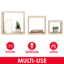 5 of 6:Cubes muraux flottants Home Basics en MDF, 3 pièces, chêne 