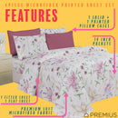 11 of 12:Ensemble de draps infroissables imprimés en microfibre PREMIUS Premium Amari 4 et 6 pièces 