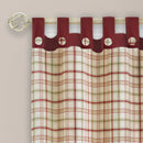 2 of 4:Panel de cortina para ventana con pestaña superior con botones Tattersall - 52x63 - Borgoña 