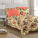 4 of 4:PREMIUS 4-6 Piece Printed Wrinkle-Free Sheet Set Vintage, Rose 