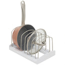 2 of 4:Home Basics Organizador ajustable para tapa y sartén, color blanco 