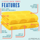 4 of 31:PREMIUS 2 Pack Circles 100% Cotton Yarn Dyed Bath Towel, 27x54 Inches 