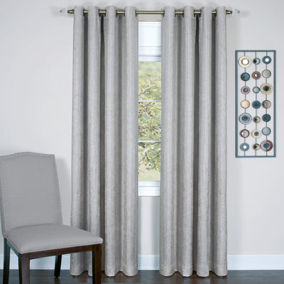 7 of 15:Taylor Crushed Satin Lined Room Darkening Grommet Window Panel, 50x84 Inches 