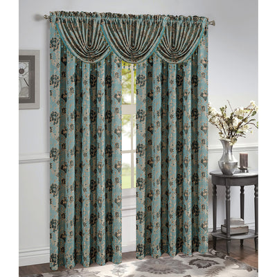 17 of 29:Felicia Jacquard Rod Pocket Window Panel and Valance Treatments, All Sold Separately 
