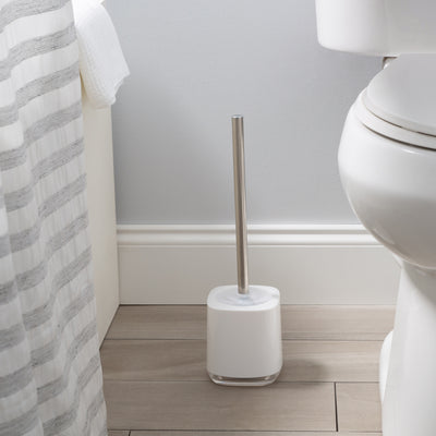 3 of 4:Bath Bliss Luxury Toilet Brush Holder in White 