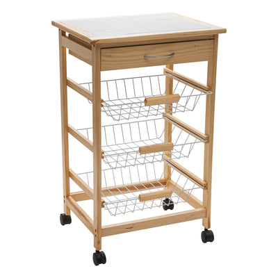 1 of 4:Carro de cocina con cesta y cajones de 3 niveles Neu Home 