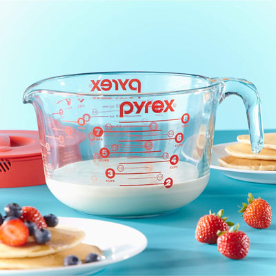 2 of 5:Pyrex Microwave and Oven Safe Glass Measuring Cup Set, 8 Cups 