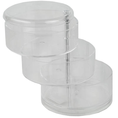 2 of 5:Organiseur de cosmétiques pivotant à 3 niveaux Home Basics en plastique incassable, transparent 