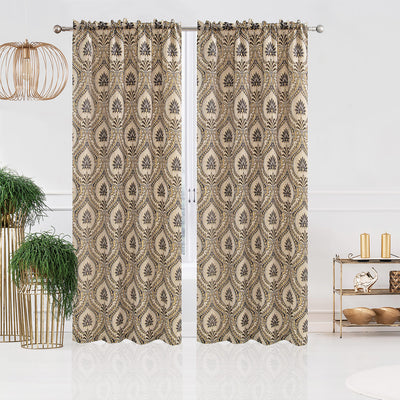 20 of 21:Lizet Damask Jacquard Rod Pocket Window Panel and Valance Treatments, All Sold Separately 