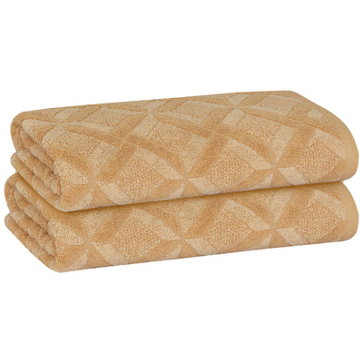 11 of 24:PREMIUS 2 Pack Geo 100% Cotton Yarn Dyed Bath Sheet Towel, 32x64 Inches 