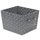 1 of 5:Home Basics - Papelera de almacenamiento extragrande con correa tejida a rayas, color gris 