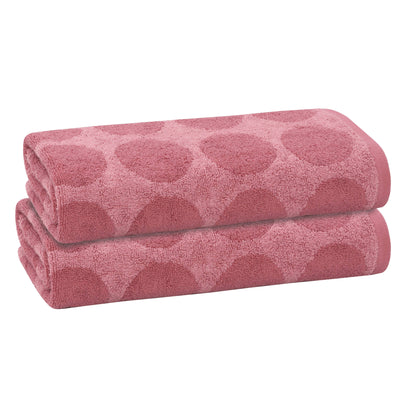 16 of 42:PREMIUS 2 Pack Circles 100% Cotton Yarn Dyed Bath Sheet Towel, 32x64 Inches 