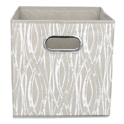 3 of 4:Home Basics Weave Collapsible Non-Woven Storage Bin with Grommet Handle, Taupe 