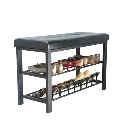 2 of 4:Simplify Entryway Bench with Shoe Storage in Black 