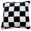 2 of 8:Coussin en fausse fourrure à carreaux Raceway, 50 x 50 cm 