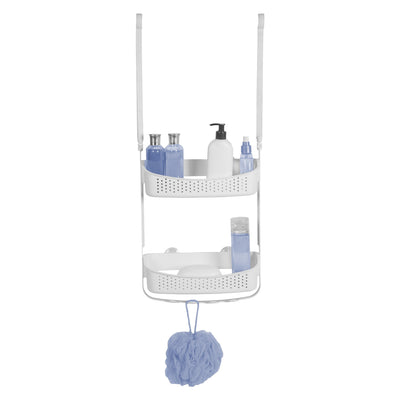3 of 4:Étagère de douche convertible Bath Bliss à 2 voies, blanche 