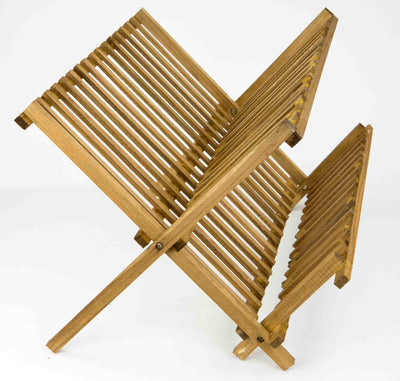 3 of 6:Escurreplatos Plegable de Madera de Pino - Natural 