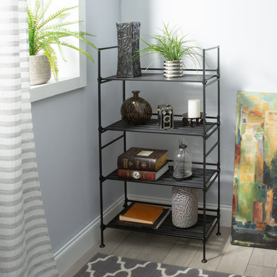 3 of 4:Estante independiente de 4 niveles Neu Home en color espresso 