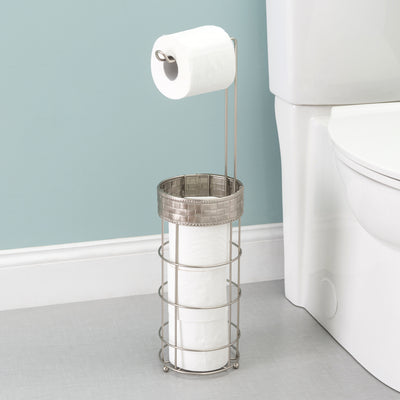 5 of 6:Distributeur de papier toilette Home Basics Luxor, nickel satiné 
