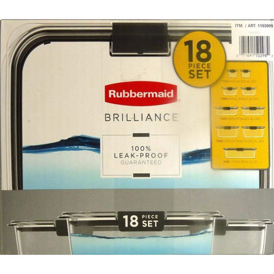 4 of 4:Rubbermaid Brilliance Leak-Proof Microwavable Food Storage Container Set, 18-Piece 